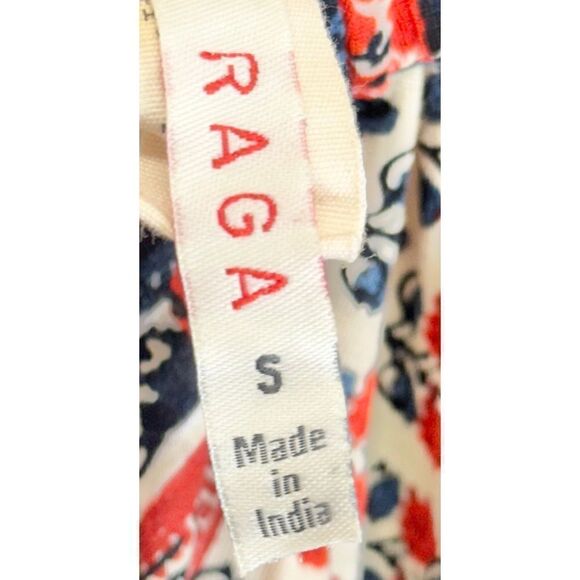 RAGA Maxi Printed Dress Womens Size Small Blue Red Sleeveless V Neck - Picture 5 of 7
